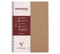 Clairefontaine 78145C Un Cahier à Spirale Tabac - A4 21x29,7 cm 100 Pages Lignées avec Marge Papier Clairefontaine Blanc 90 g - Couverture Carte Lustrée Grain Cuir - Collection Age Bag