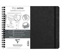 Clairefontaine 782431C - Age Bag My.Notes cahier reliure intégrale à marge détachable 25x19cm 120p détach. DOT noir