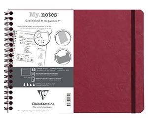 Clairefontaine 782432C - Age Bag My.Notes cahier reliure intégrale à marge détachable 25x19cm 120p détach. DOT rouge