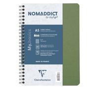 Clairefontaine 785323C Age Bag - Libreta de espiral (A5, cuadrícula, 50 hojas), color verde