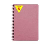 Clairefontaine 785326Cpack - Age Bag carnet reliure intégrale 14,8x21cm 100p 5x5 rose antique - PAQ DE 5