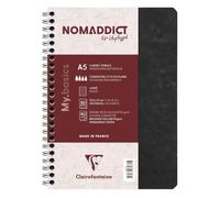 Clairefontaine 785361C - 1 Cuaderno de espiral - A5 14,8 x 21 cm 100 páginas rayadas Papel blanco 90 g - Cubierta de cartulina - Colección Age Bag - Negro
