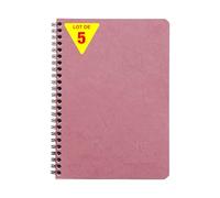 Clairefontaine 785366Cpack - Age Bag carnet reliure intégrale 14,8x21cm 100p ligné rose antique - PAQ DE 5