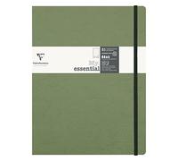 Clairefontaine 794433C My.Essential Age Bag - Cuaderno de notas (19 x 25 cm, con encuadernación de hilo, 96 hojas numeradas, puntos/cuadriculado, papel marfil 90 g), color verde