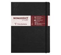 Clairefontaine 794461C Collection Age Bag An Elasticated Notebook Cosido My.Essential Black - B5 19x25 cm - 192 páginas rayadas numeradas - Papel marfil de 90 g - Cubierta de tarjeta de piel brillante