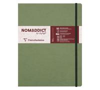 Clairefontaine 794463C Collection Age Bag An Elasticated Notebook Cosido My.Essential Green - B5 19x25 cm - 192 páginas rayadas y numeradas - Papel marfil de 90 g
