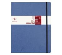 Clairefontaine 794464C Collection Age Bag An Elasticated Notebook Cosido My.Essential Blue - B5 19x25 cm - 192 páginas rayadas numeradas - Papel marfil de 90 g - Cubierta de tarjeta de piel brillante