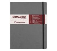 Clairefontaine 794465C Collection Age Bag An Elasticated Notebook Cosido My.Essential Grey - B5 19x25 cm - 192 páginas rayadas numeradas - Papel marfil de 90 g - Cubierta de tarjeta de piel brillante