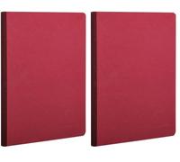 Clairefontaine, 795402C, Cuaderno cosido con lomo de tela roja, Age Bag, A5 (14,8 x 21 cm), 192 páginas en blanco smooth, Papel de 90 g, Cubierta cartulina lustrada, Cubierta: Rojo (Paquete de 2)