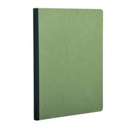Clairefontaine, 795403C, Cuaderno cosido con reverso de tela verde, A5 (14,8 x 21 cm), 192 páginas en blanco liso 90 gr, Age Bag, Cubierta cartulina lustrada símil piel, Verde