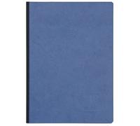 Clairefontaine 795434C - Cuaderno cosido con respaldo de tela, color azul, A5, 14,8 x 21 cm, 192 páginas DOT, papel Clairefontaine blanco, 90 g, tapa para tarjeta cepillada, grano de piel