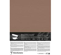 Clairefontaine 796011C - Contracolado Papel Pastelmat - 5 Hojas Contracoladas Cartulina Especial para Pasteles Secos - 24x32 cm 360g 1,8 mm - Marrón