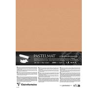Clairefontaine 796012C - Contracolado Papel Pastelmat - 5 Hojas Contracoladas Cartulina Especial para Pasteles Secos - 24x32 cm 360g 1,8 mm - Siena