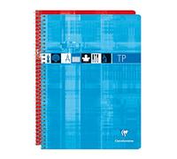 Clairefontaine 8007C Un cuaderno de espiral de trabajos prácticos - 24 x 32 cm - 80 páginas grandes de cuadros 90 g y lisas, 125 g, manta para mapas pellizcados - Color aleatorio