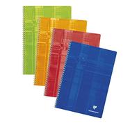 Clairefontaine 8143C Un Cahier à Spirale - A4 21x29,7 cm 100 Pages Quadrillées 4x8 mm Papier Clairefontaine Blanc 90 g - Couverture Carte Pelliculée Couleur Aléatoire