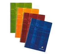 Clairefontaine 81444C - Cuadernos de espiral (10 unidades, A4, cuadrados, 90 g, 50 hojas), varios colores