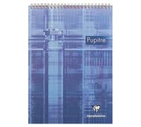 Clairefontaine 8151C - Un bloc pupitre à spirale en-tête 160 pages détachables 21x29,7 cm 90g grands carreaux, couverture carte pelliculée couleur aléatoire