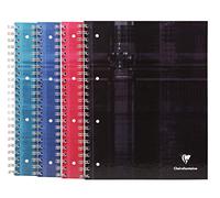 Clairefontaine 8215C Bind'O Block Cahier à Spirale Perforé - A4+ 22,5x29,7 cm - 160 Pages Détachables Lignées Cadrées avec Marge - Papier Blanc 90 g - Couverture Rigide Couleur Aléatoire
