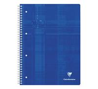Clairefontaine 8252C Un Cahier à Spirale Perforé Bleu - A4+ 22,5x29,7 cm 160 Pages Détachables Petits Carreaux Papier Clairefontaine Blanc 90 g - Couverture Carte Pelliculée