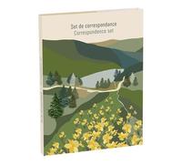 Clairefontaine 83495C - La Vie en Vosges, juego de correspondencia 12 x 16,5 cm que contiene 8 tarjetas individuales de 11 x 15,5 cm surtidos y 8 sobres Pollen C6 blanco natural