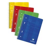 Clairefontaine 8570C - Cuaderno de encuadernación de alambre, A5+, liso, 90 g, 80 hojas, varios colores, paquete de 5