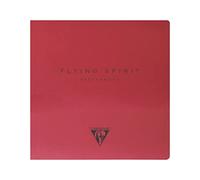 Clairefontaine 930032C Libreta cosida Flying Spirit - 50 Hojas Papel Esquisse Marfil 15,5x15,5 cm 90g - Cubierta en Cartulina Rojo - Ilustración impresa al dos aleatorio