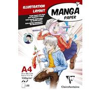 Clairefontaine Bloc encolado 94042C Papel Manga e Ilustración A4 21×29,7 cm 50 hojas 100 g