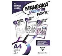 Clairefontaine 94050C - Carpeta Mangaka Essential Paper - 15 Hojas - 3 papeles Manga surtidos - A4 - Ideal para el descubrimiento del dibujo Manga