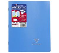 Clairefontaine 951413C - Un paquet de 10 cahiers piqués Koverbook 96 pages 17x22 cm 90g grands carreaux, couverture polypro (plastique) opaque (non transparente), Vert