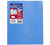 Clairefontaine 951416C - Un paquet de 10 cahiers piqués Koverbook 96 pages 17x22 cm 90g grands carreaux, couverture polypro (plastique) opaque (non transparente), Jaune