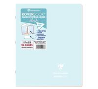 Clairefontaine 951472C - Koverbook BLUSH piqué PP bicolore opaque 17x22cm 96p séyès Bleu givré/Corail