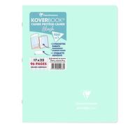 Clairefontaine 951473C - Koverbook BLUSH piqué PP bicolore opaque 17x22cm 96p séyès Menthe à l'eau/Rose poudré