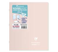 Clairefontaine 951478C - Koverbook BLUSH piqué PP bicolore opaque 17x22cm 96p séyès Rose poudré/Menthe à l'eau
