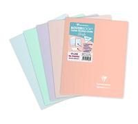 Clairefontaine 951481C Un Cahier Agrafé Koverbook Blush - 17x22 cm - 96 Pages Grands Carreaux - Papier Blanc 90 g - Couverture Polypro Opaque Couleur Aléatoire