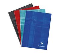Clairefontaine 9516C - Un cahier broché rembordé rigide 192 pages 14,8x21 cm 90g lignées, couverture carte pelliculée couleur aléatoire