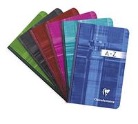 Clairefontaine 9599C - Un directorio de bolsillo, lomo de tela, 192 páginas, 9x14 cm, 90 g, cuadritos, tapa con cartulina plastificada, color aleatorio , pack de 1