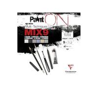 Clairefontaine 960077C - Bloc Pegado PaintON MIX9 Multi-técnicas - 27 Hojas de Papel de Dibujo Multi-técnicas - Surtido de 9 Papeles x3 Hojas - 29,7x29,7 cm 250g