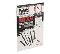 Clairefontaine 960078C - Bloc Pegado PaintON MIX9 Multi-técnicas - 27 Hojas de Papel de Dibujo Multi-técnicas - Surtido de 9 Papeles x3 Hojas - A3 29,7x42 cm 250g