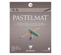 Clairefontaine 96014C Bloc Pegado Pastelmat n°8-12 Hojas Cartulina Especial para Pasteles Secos - 24x30 cm 360g - Marrón - Separadores en Papel Cristal