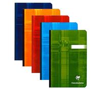 Clairefontaine 9606C - Libreta de tela (11 x 17 cm, forrada, 90 g, 96 hojas, colores surtidos, 5 unidades)