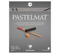 Clairefontaine 96214C Bloc Pegado Pastelmat n°9-12 Hojas Cartulina Especial para Pasteles Secos - 24x30 cm 360g - Gris Oscuro - Separadores en Papel Cristal