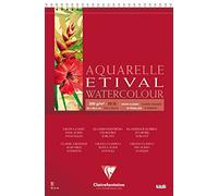 Clairefontaine 96386C - Un álbum a espiral de papel de dibujo Etival grano clásico 10 hojas 42x59,4 cm 200g, Blanco