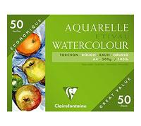 Clairefontaine 96465C - Un estuche cartón de papel de dibujo Etival grano grueso 50 hojas 21x29,7 cm 300g, Blanco