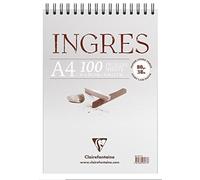 Clairefontaine Bloc espiral Ingres Pastel 96477C A4 - 100 hojas 80 g - Papel Ingres Laid marfil