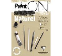 Clairefontaine Bloc encolado PaintON Multi-techniques – 30 hojas, papel 250 g A5 (14,8×21 cm) natural