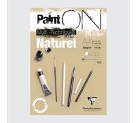 Clairefontaine 96540C - Bloque de pegamento multitécnico de PaintON - 30 hojas - Dibujo multifunción de grano ligero - Natural - A4 21 x 29,7 cm 250 g - Paquete de 4 bloques
