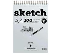 Clairefontaine 96644C Sketch - Bloc de dibujo (doble espiral, papel Sketch, DIN A4, 21 x 29,79 cm, 100 hojas, 90 g), color marfil