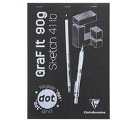 Clairefontaine 96653C - Bloc Grapado GraF'it - 80 Hojas Papel de Dibujo Boceto - Pauta punteado DOT - Hojas Desprendibles - A4 21x29,7 cm 90g - Color Cubierta Aleatorio - Paquete de 5 Blocs
