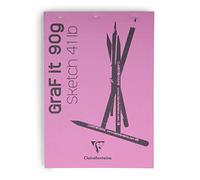 Clairefontaine 96671C - Bloc Grapado GraF'it - 80 Hojas de Papel de Dibujo Boceto Liso - Hojas Desprendibles - A5 14,8x21 cm 90g - Cubierta Rosa - Paquete de 10 Blocs