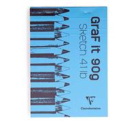 Clairefontaine 96730C Bloc Agrafé GraF'it - 80 Feuilles Papier Dessin Croquis Uni - Feuilles Détachables - A6 10,5x14,8 cm 90g - Couverture Bleue - Paquet de 5 blocs